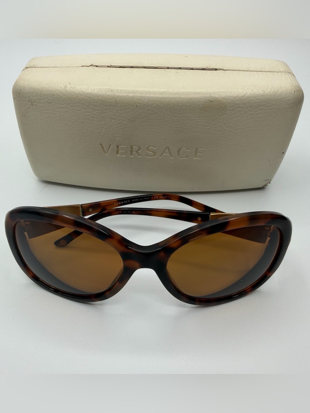 Versace Tortoiseshell Brown Cat-Eye Sunglasses